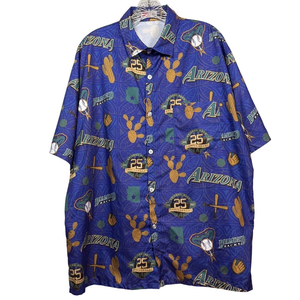 Budweiser Arizona Diamondbacks 25th Anniversary Shirt Mens XL Blue Button Up MLB